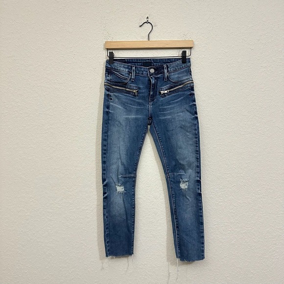 RTA Road to Awe The Jagger Frayed Zip Skinny Jeans *ALTERED* - Picture 1 of 14